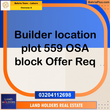 10 Marla Residential Plot for Sale in Overseas A -  Bahria Town, Lahore - (BP-246842)