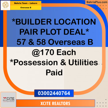 10 Marla Residential Plot for Sale in Overseas B -  Bahria Town, Lahore - (BP-246858)