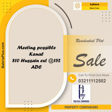 Residential Plot for Sale in Bahria Town, Lahore - (BP-246859)