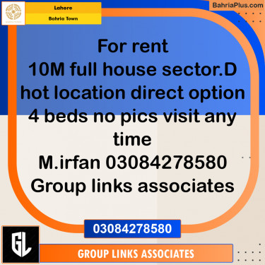 Residential House for Rent in Bahria Town, Lahore - (BP-246929)