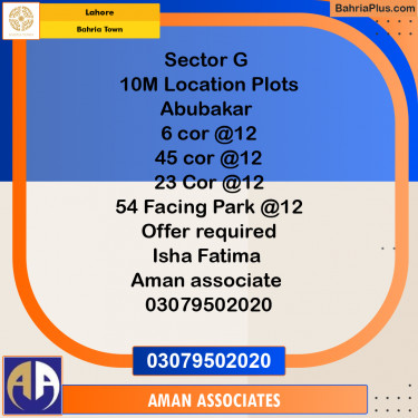 Residential Plot for Sale in Bahria Town, Lahore - (BP-246993)