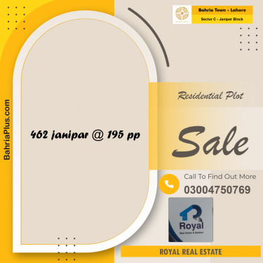 10 Marla Residential Plot for Sale in Sector C - Janiper Block -  Bahria Town, Lahore - (BP-247063)