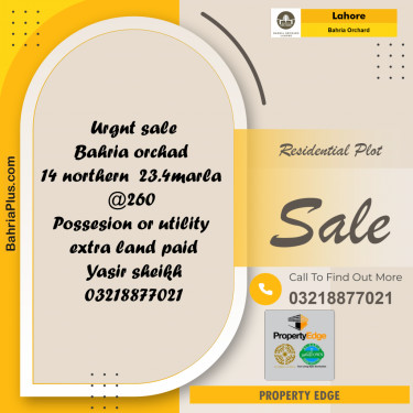 Residential Plot for Sale in Bahria Orchard, Lahore - (BP-247090)