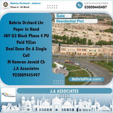 10 Marla Residential Plot for Sale in Phase 4 - G3 Block -  Bahria Orchard, Lahore - (BP-247181)