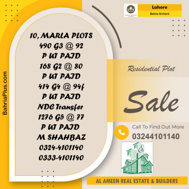 Residential Plot for Sale in Bahria Orchard, Lahore - (BP-247192)