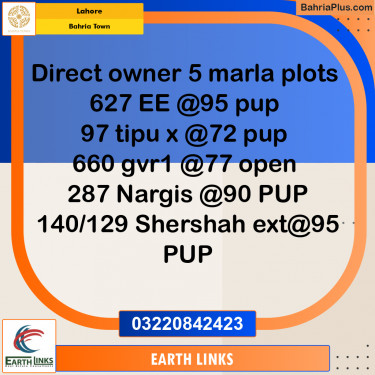 Residential Plot for Sale in Bahria Town, Lahore - (BP-247324)