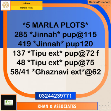 Residential Plot for Sale in Bahria Town, Lahore - (BP-247565)