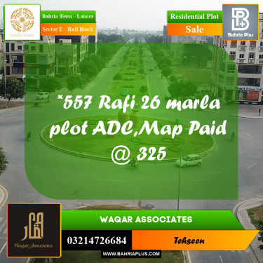 Residential Plot for Sale in Sector E - Rafi Block -  Bahria Town, Lahore - (BP-247578)