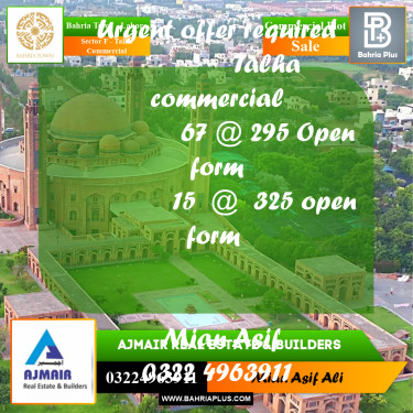 Commercial Plot for Sale in Sector F - Talha Commercial -  Bahria Town, Lahore - (BP-247697)