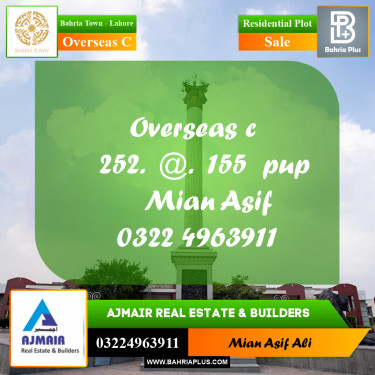 Residential Plot for Sale in Overseas C -  Bahria Town, Lahore - (BP-247707)