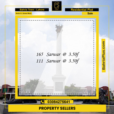 5 Marla Residential Plot for Sale in Sector G - Sarwar Block -  Bahria Town, Lahore - (BP-247805)