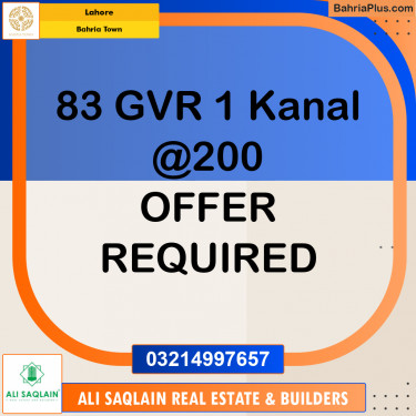 Residential Plot for Sale in Bahria Town, Lahore - (BP-247823)