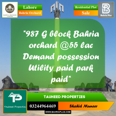 Residential Plot for Sale in Bahria Orchard, Lahore - (BP-248026)