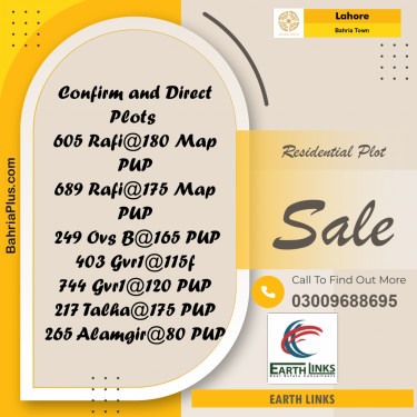 Residential Plot for Sale in Bahria Town, Lahore - (BP-248077)
