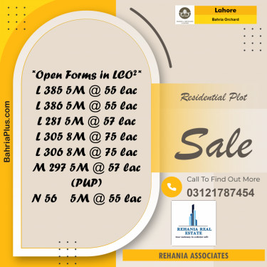 Residential Plot for Sale in Bahria Orchard, Lahore - (BP-248083)