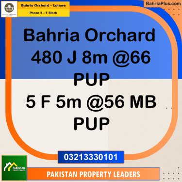 5 Marla Residential Plot for Sale in Phase 2 - F Block -  Bahria Orchard, Lahore - (BP-248125)