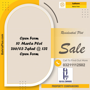 Residential Plot for Sale in Bahria Town, Lahore - (BP-248233)