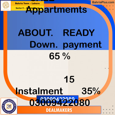 444 Sq. Ft. Residential Plot for Sale in Sector E - Jinnah Block -  Bahria Town, Lahore - (BP-248253)