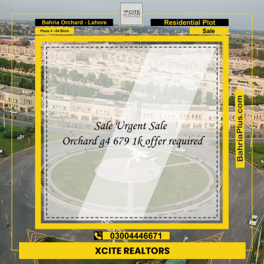 1 Kanal Residential Plot for Sale in Phase 4 - G4 Block -  Bahria Orchard, Lahore - (BP-248333)