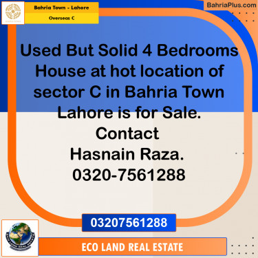 10.66 Marla Residential House for Sale in Overseas C -  Bahria Town, Lahore - (BP-248461)