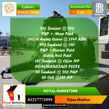 Residential Plot for Sale in Bahria Town, Lahore - (BP-248491)