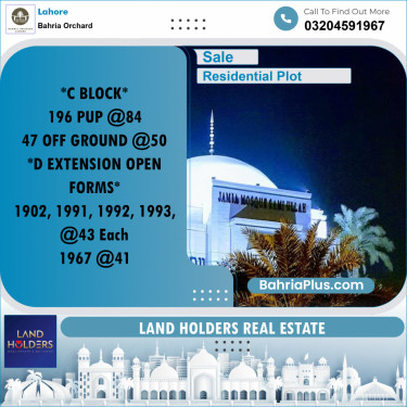 Residential Plot for Sale in Bahria Orchard, Lahore - (BP-248517)
