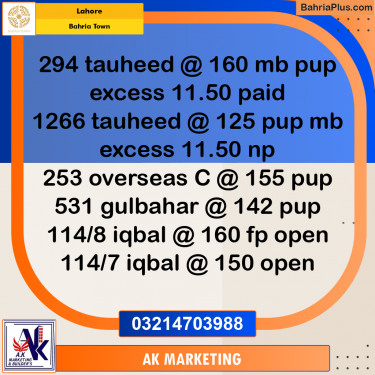 Residential Plot for Sale in Bahria Town, Lahore - (BP-248528)