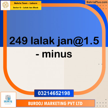 5 Marla Residential Plot for Sale in Sector G - Lalak Jan Block -  Bahria Town, Lahore - (BP-248578)