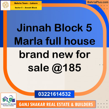 5 Marla Residential House for Sale in Sector E - Jinnah Block -  Bahria Town, Lahore - (BP-248604)