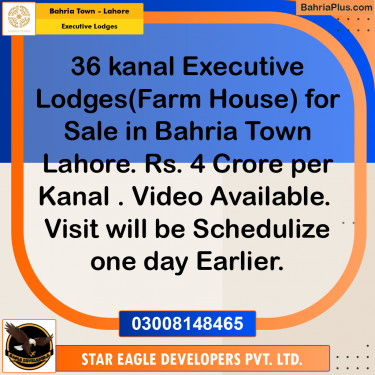 36 Kanal Residential House for Sale in Executive Lodges -  Bahria Town, Lahore - (BP-248663)
