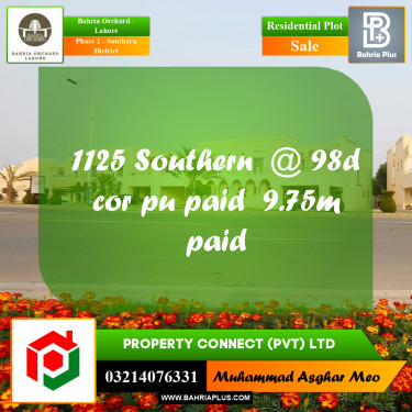 Residential Plot for Sale in Phase 1 - Southern District -  Bahria Orchard, Lahore - (BP-248695)