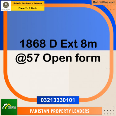 8 Marla Residential Plot for Sale in Phase 2 - D Block -  Bahria Orchard, Lahore - (BP-248843)