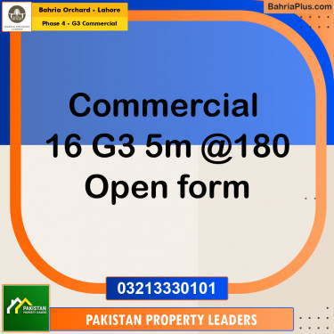 5 Marla Commercial Plot for Sale in Phase 4 - G3 Commercial -  Bahria Orchard, Lahore - (BP-248844)