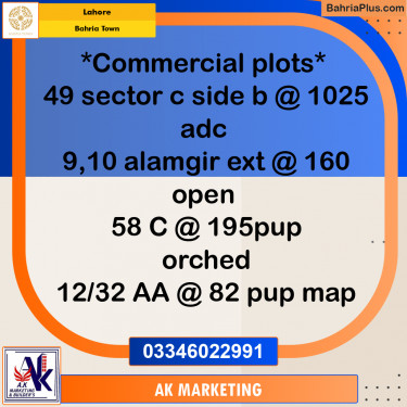 5 Marla Commercial Plot for Sale in Bahria Town, Lahore - (BP-248931)