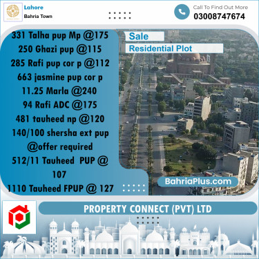 Residential Plot for Sale in Bahria Town, Lahore - (BP-249061)