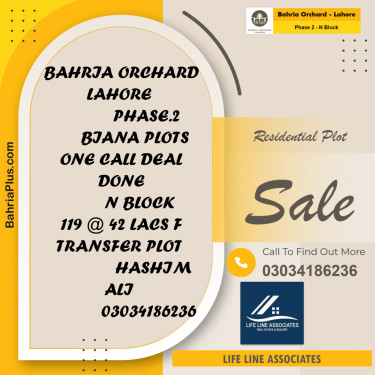 5 Marla Residential Plot for Sale in Phase 2 - N Block -  Bahria Orchard, Lahore - (BP-249098)