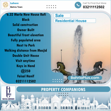 Residential House for Sale in Bahria Town, Lahore - (BP-249137)