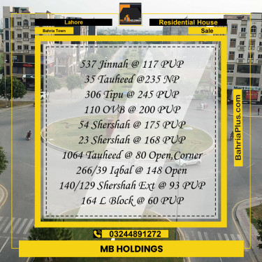 Residential House for Sale in Bahria Town, Lahore - (BP-249151)