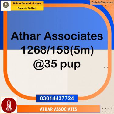 5 Marla Residential Plot for Sale in Phase 4 - G6 Block -  Bahria Orchard, Lahore - (BP-249250)