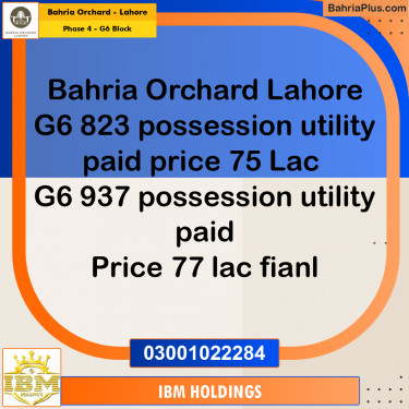 5 Marla Residential Plot for Sale in Phase 4 - G6 Block -  Bahria Orchard, Lahore - (BP-249317)