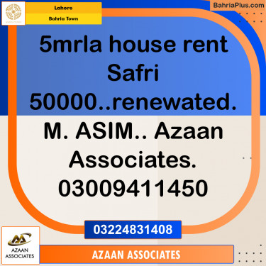 Residential House for Rent in Bahria Town, Lahore - (BP-249320)