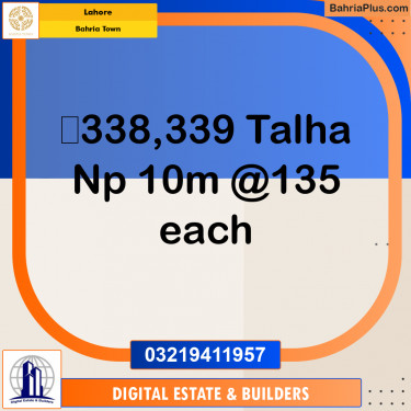 Residential Plot for Sale in Bahria Town, Lahore - (BP-249324)