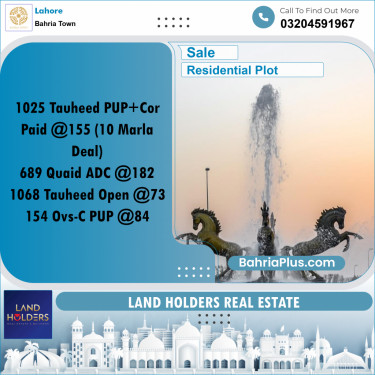Residential Plot for Sale in Bahria Town, Lahore - (BP-249378)