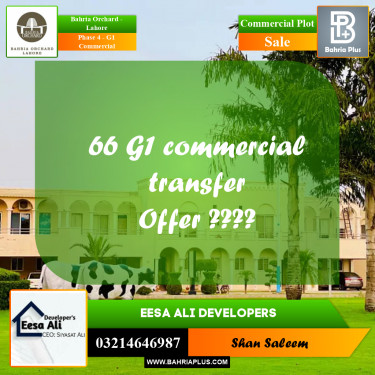 5 Marla Commercial Plot for Sale in Phase 4 - G1 Commercial -  Bahria Orchard, Lahore - (BP-249379)