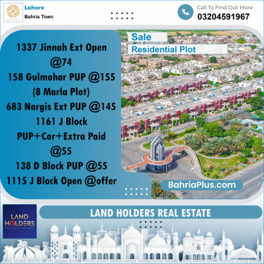 Residential Plot for Sale in Bahria Town, Lahore - (BP-249382)