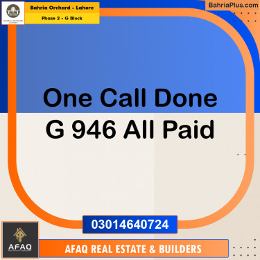 5 Marla Residential Plot for Sale in Phase 2 - G Block -  Bahria Orchard, Lahore - (BP-249399)