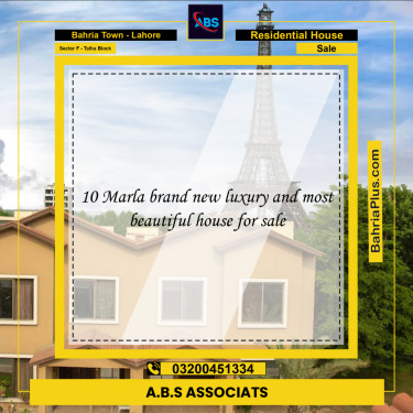 10 Marla Residential House for Sale in Sector F - Talha Block -  Bahria Town, Lahore - (BP-249493)