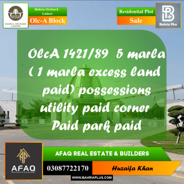 6 Marla Residential Plot for Sale in OLC-A Block -  Bahria Orchard, Lahore - (BP-249559)