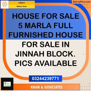 Residential House for Sale in Bahria Town, Lahore - (BP-249592)