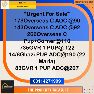 Residential Plot for Sale in Bahria Town, Lahore - (BP-249611)